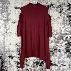 Clara Sun Woo‎ Top Womens Size Medium Cold Shoulder Poly Rayon Stretch Comfort